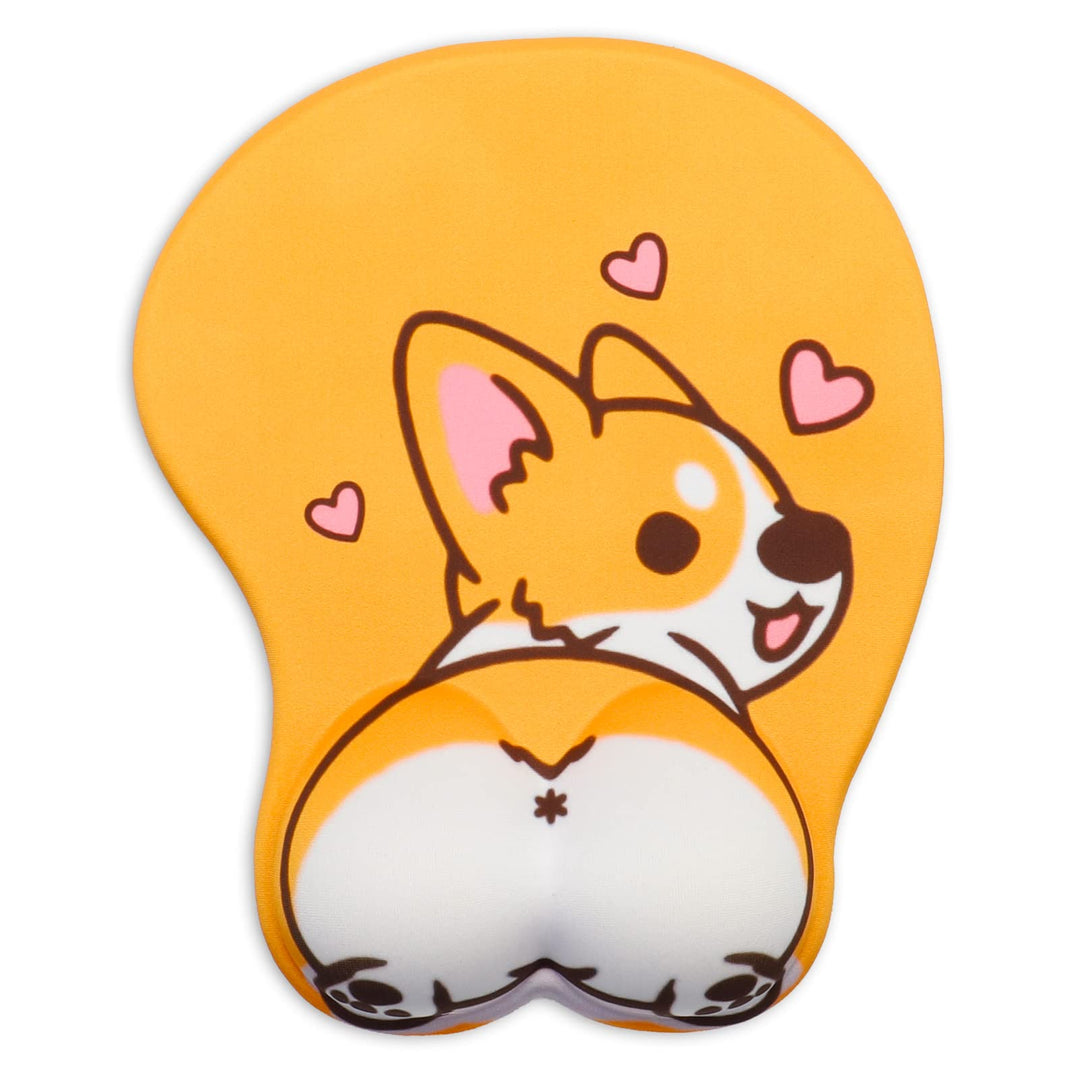 AOKSUNOVA 3D Mauspad mit Gelkissen Ergonomisches Mousepad mit Gel Handauflage Corgi Hund MI-100, MI-