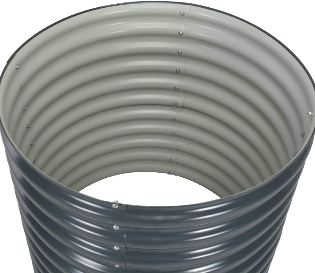 yorten Metall Hochbeet Grau Verzinkter Stahl 80 x 80 x 81 cm (L x B x H) Gartenbeet Pflanzkübel für