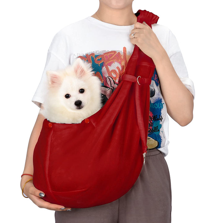 PETLOFT Tragetuch Hund, Reversibel Kleine Hundetrage, Einstellbar Pet Tragetuch, Freisprecheinrichtu