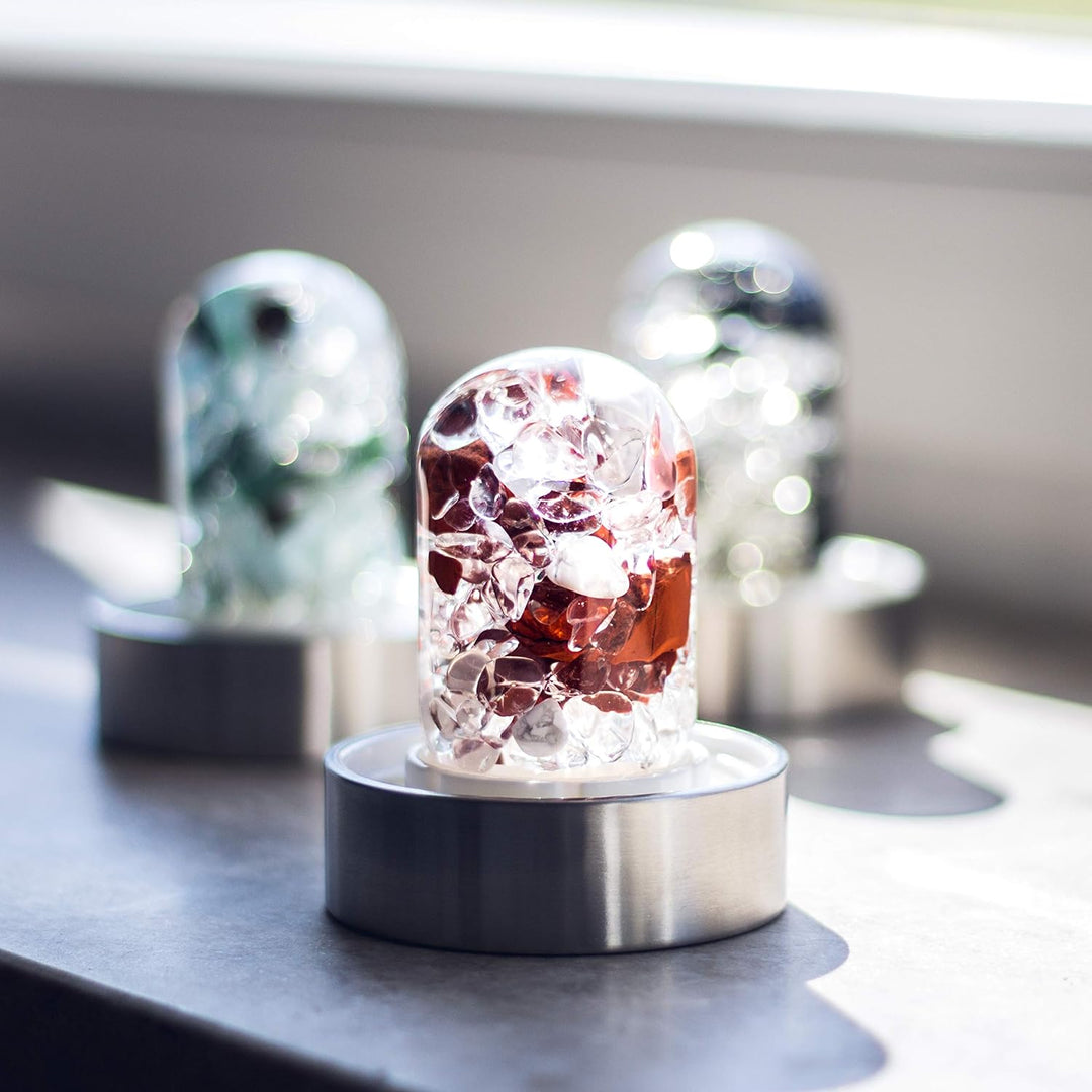 VitaJuwel ViA FITNESS - Wasserflasche mit Roter Jaspis, Magnesit & Bergkristall für Willenskraft und