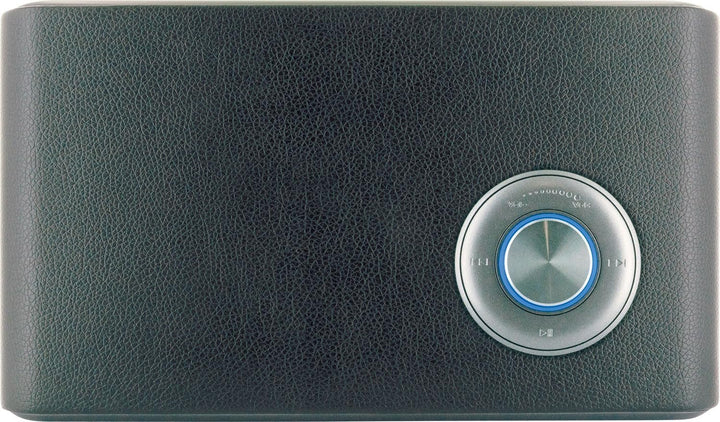 SCHWAIGER 661729 Moderner Retro Bluetooth Lautsprecher Modern-Vintage Speaker Lederoptik Holzgehäuse