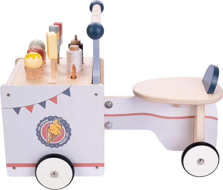 Engelhart - 640040 - Holz-Roller „Eisverkäufer“ - Multifunktionelles Spielzeug - Ab 12 Monaten Holzf