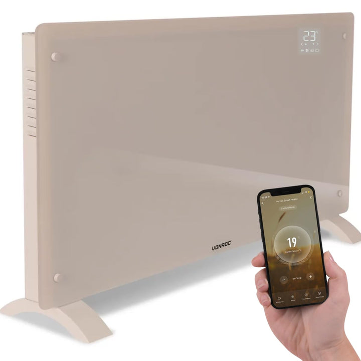 VONROC Elektroheizung energiesparend 2500W - Konvektor Heizung [30qm Räume] - Mobile Elektrische Hei