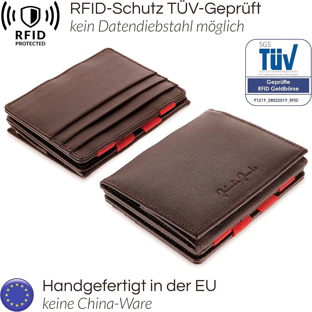 Jaimie Jacobs Flap Boy mit Gravur - Das Original - Magischer Geldbeutel mit Münzfach RFID-Schutz Ges