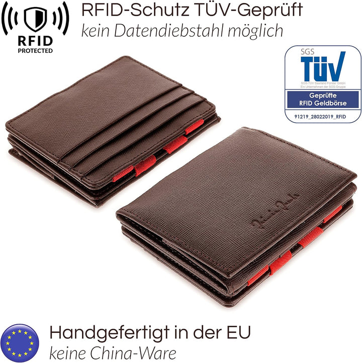 Jaimie Jacobs Flap Boy mit Gravur - Das Original - Magischer Geldbeutel mit Münzfach RFID-Schutz Ges