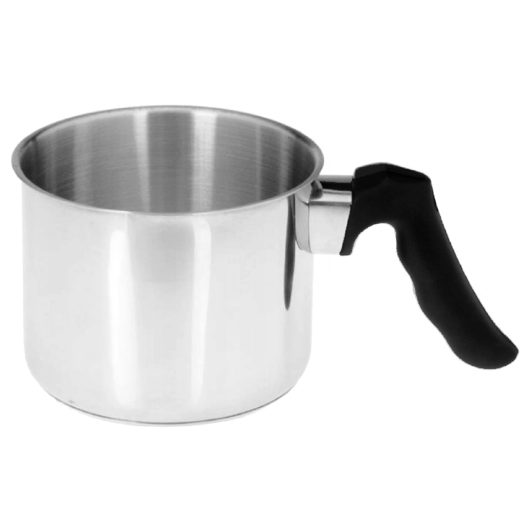 MIKONI Milchtopf 1L 1.5L 2L aus Edelstahl Induktion dicker Boden Milchkanne gross, silber, tolle Qua