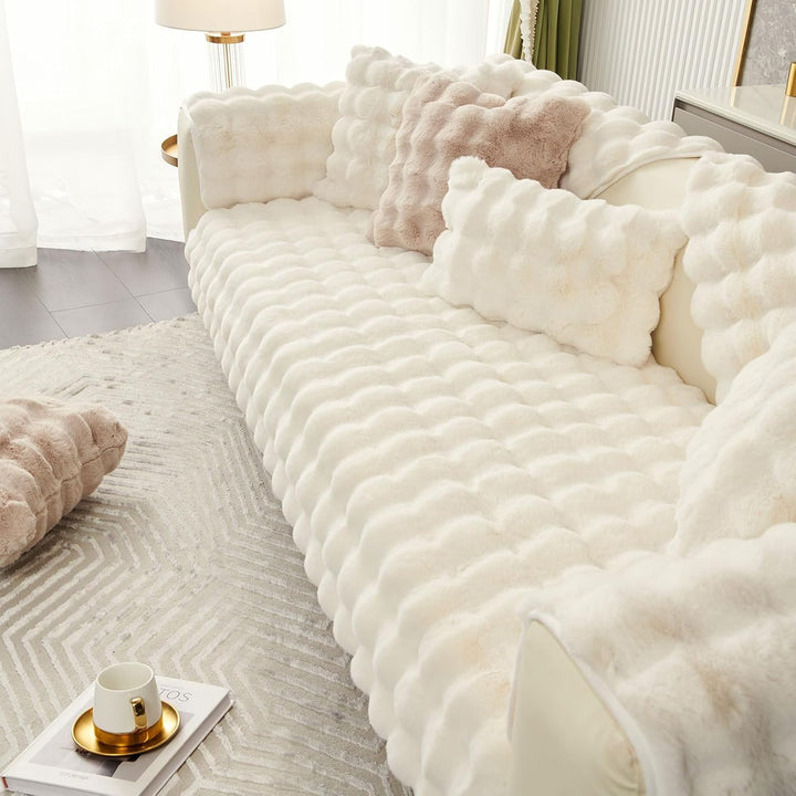 Weiche Plüsch Sofabezug Waschbar - Neue Rutschfeste Sofa überzug 1 2 3 4 Sitzer Couch überzug für Se