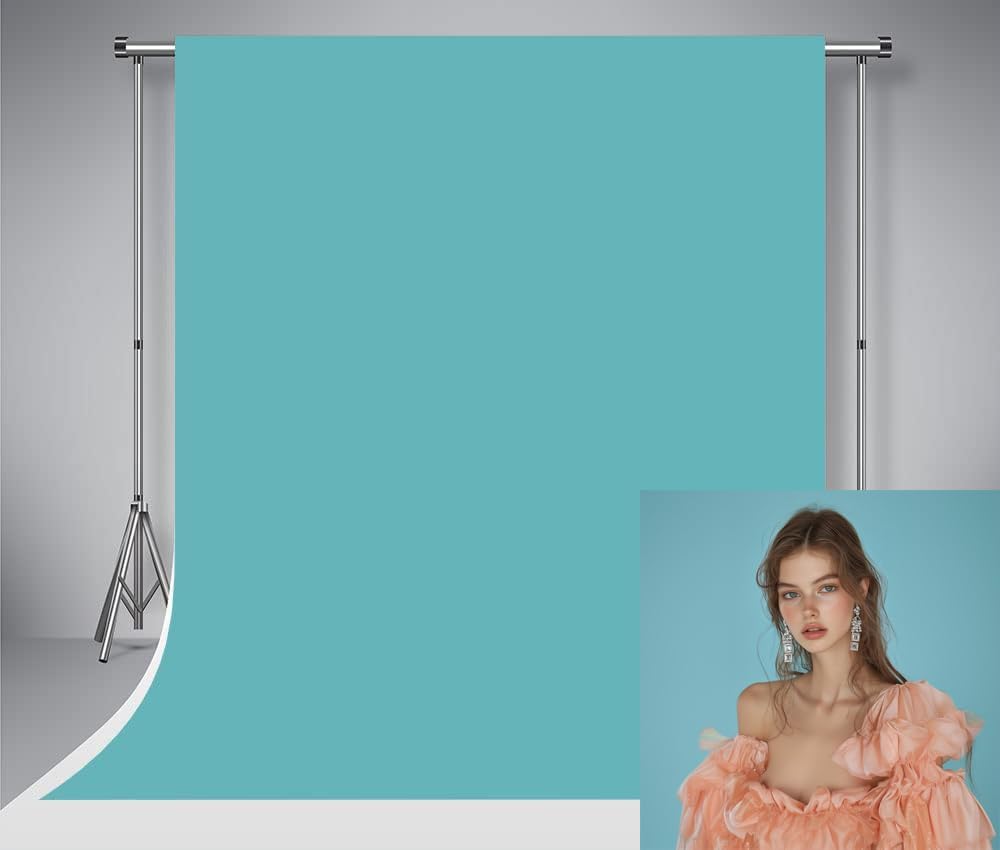 Kate Fotohintergrund 1,5x2,2m Blaugrüne Foto Hintergrund leinwand Baby Newborn Fotobox Backdrop 1.5*