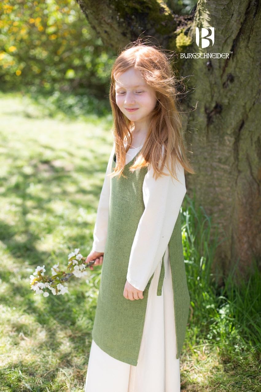 Burgschneider - Kinderüberkleid Ylva - Lind - Kleidung für Larp, Mittelalter, Cosplay und Fantasy Li