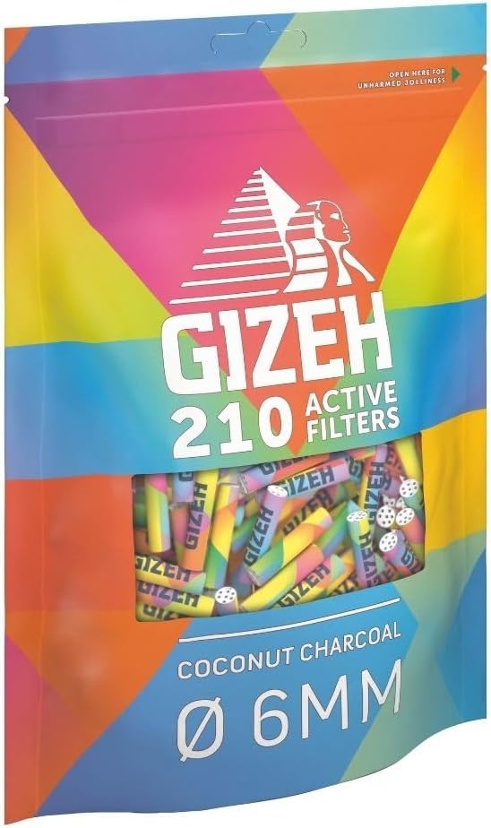 Gizeh Active Filter RAINBOW 6mm - mit Kokoskohle - 210 Stk in der Tüte
