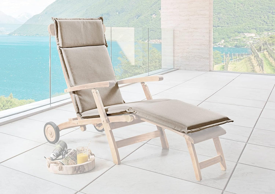 Destiny Premium Polster Deckchair Auflage Deckchairauflage Sitzpolster Sand Meliert - Ohne Deckchair