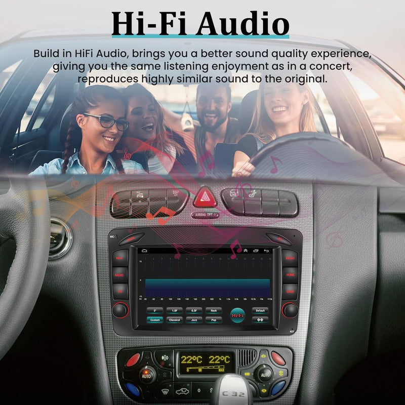 Autoradio für Mercedes Benz A/G/C/CLK/SLK Klasse Viano Vito Vaneo W209 W203 W170-2G+32G Android Touc