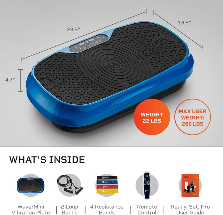 Lifepro Waver Mini Vibration Plate Exercise Machine with Remote & Bands - Compact Whole Body Vibrati