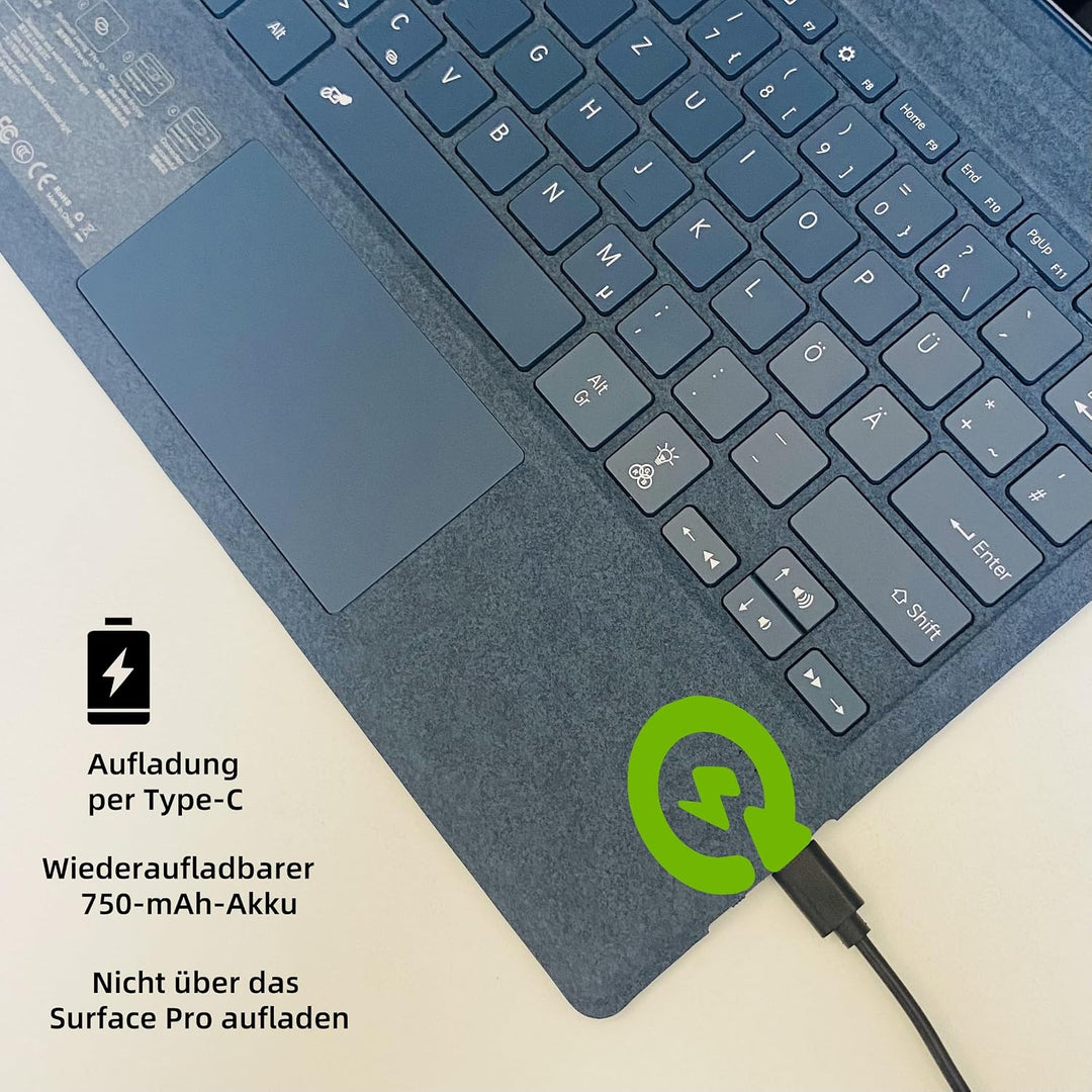 QWERTZ Deutsches Layout Tastatur für Microsoft Surface Pro 13" Copilot+ PC(11th Edition) / Pro 11/10