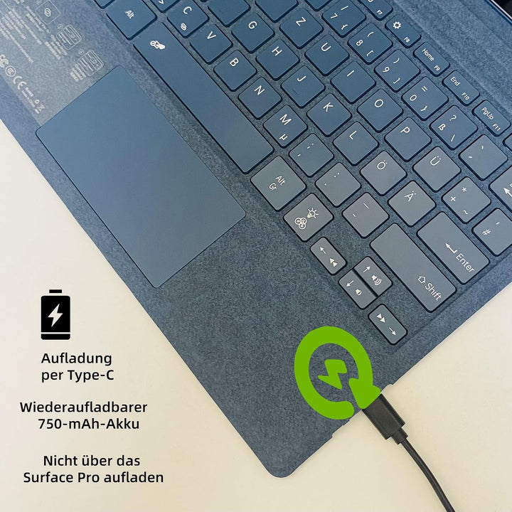 QWERTZ Deutsches Layout Tastatur für Microsoft Surface Pro 13" Copilot+ PC(11th Edition) / Pro 11/10