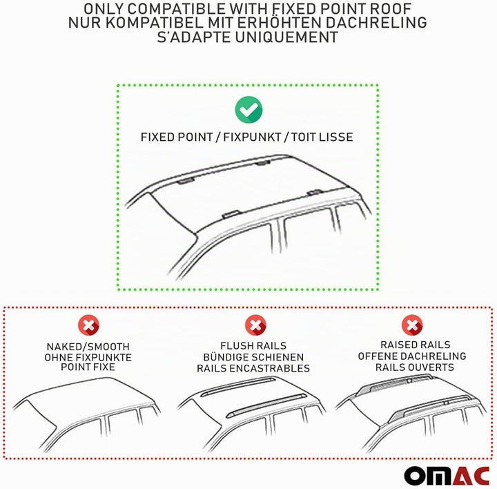 Dachträger Gepäckträger Relingträger kompatibel mit VW T5 Caravelle 2003-2015 Silber 3 TLG, Silber