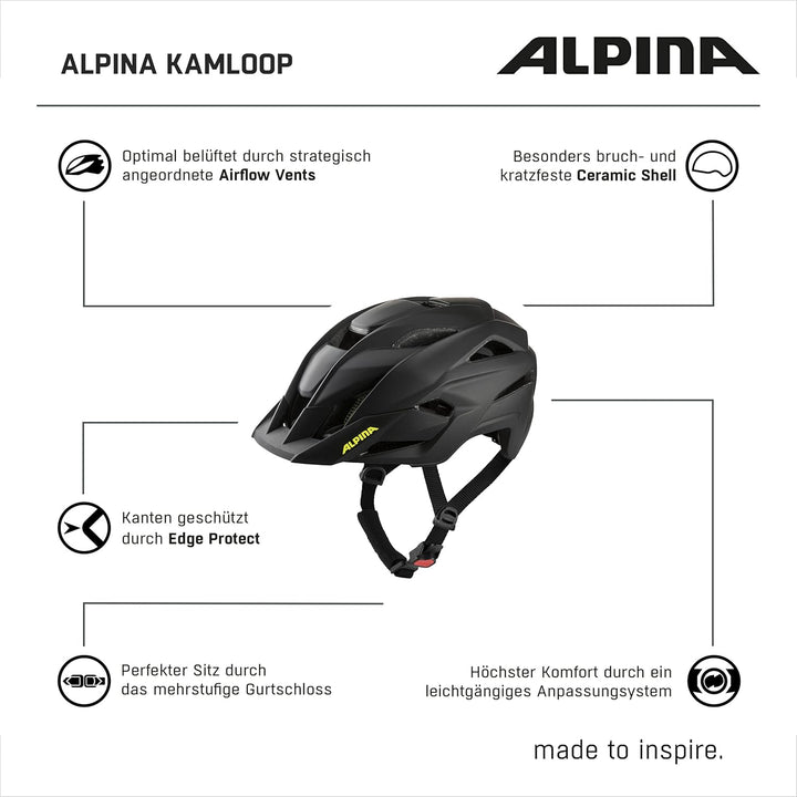 ALPINA KAMLOOP Radhelm schwarz gelb 51-55 cm, 51-55 cm