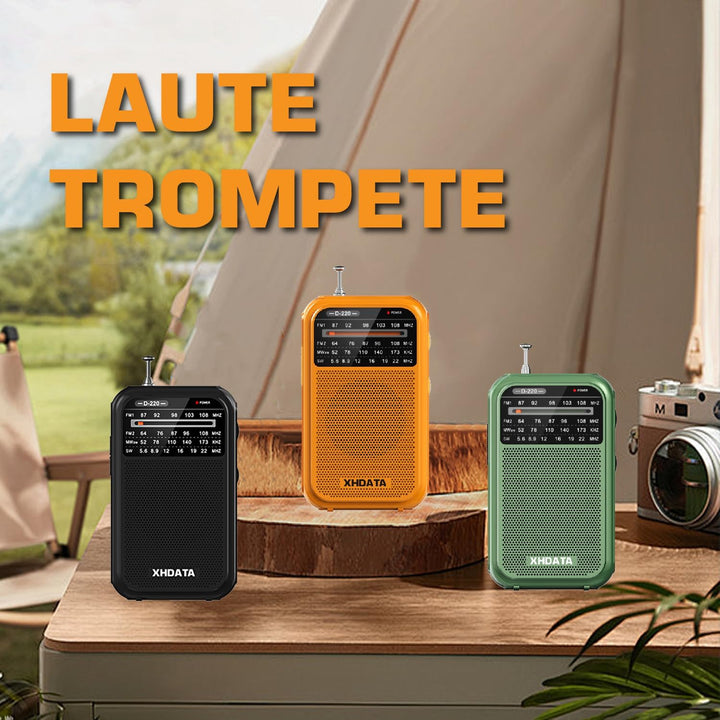 XHDATA D220 Radio Klein, FM AM UKW Radio, BatteriebetriebenesRadio, WeltempfängerRadio, Taschenradio