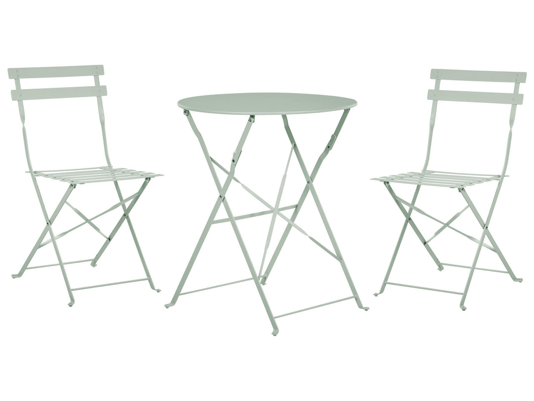 Modernes Balkonset Tisch mit 2 Stühlen aus Stahl grau Fiori
