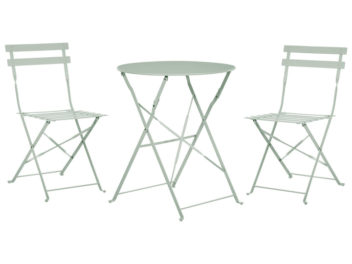 Modernes Balkonset Tisch mit 2 Stühlen aus Stahl grau Fiori