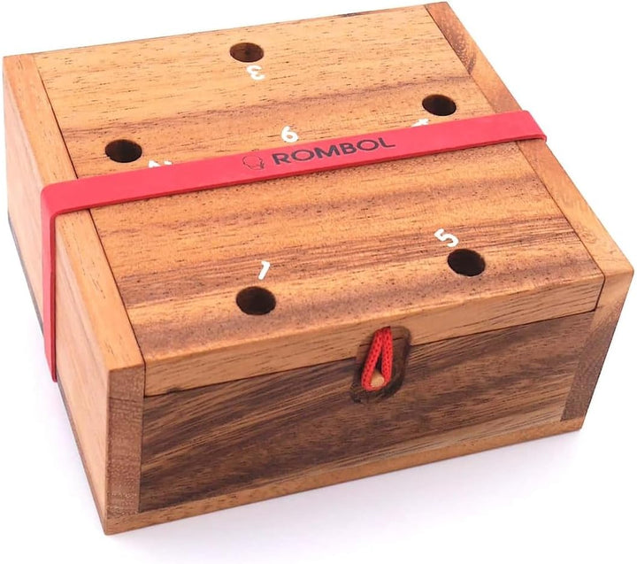 ROMBOL Endlich die 6 - lustiges Würfelspiel für die ganze Familie aus edlem Holz 10 cm x 10 cm x 5 c