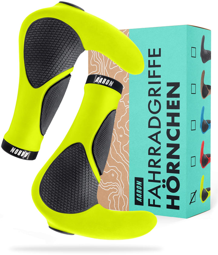 AARON Horn Lenker Griffe mit Gel Dämpfung, ergonomische Lenkerhörner aus rutschfestem Gummi, Fahrrad