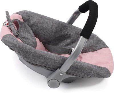 Bayer Chic 2000 708 15 Puppen-Autositz für Baby-Puppen, Puppentrage, Melange grau rosa, 45 x 31 x 32