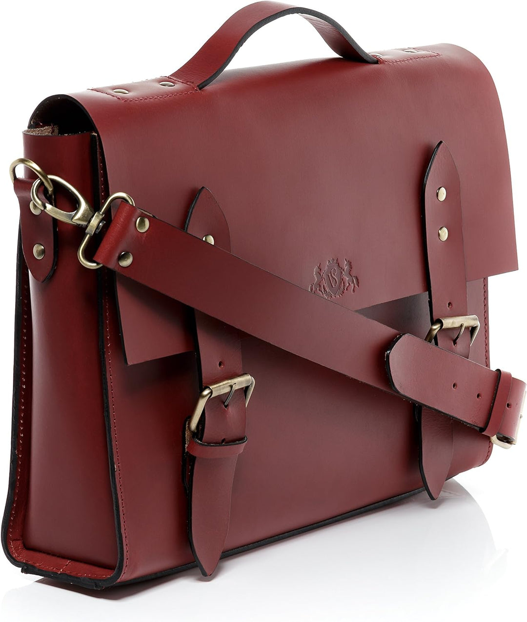 SID &amp; VAIN Aktentasche Boston aus Sattel-Leder I Business-Tasche gross für Herren 15 Zoll Laptop-Fac