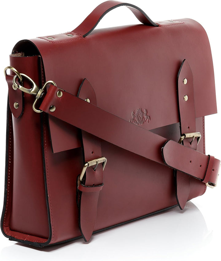 SID & VAIN grosse Aktentasche echt Leder - 15.4 Zoll Laptop Business-Tasche Boston gross - Arbeitsta