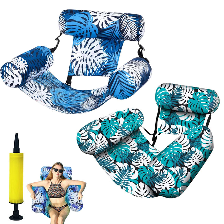 Luftmatratze Wasser Pool Sessel für Erwachsene, Aufblasbares Sofa Poolliege Schwimmkissen, Faltbare
