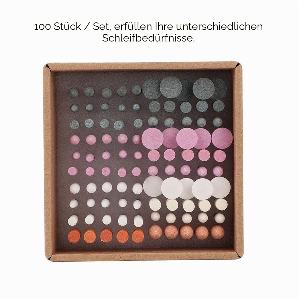 100Pcs Schleifkörper Schleifkopf, Nagelfräser Bits, Berufsnagel Bohrer Stellten Maniküre Pediküre Na