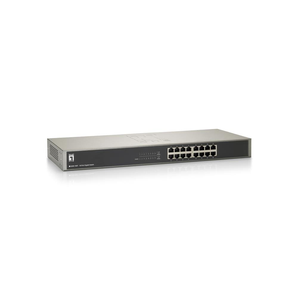 LevelOne GSW-1657 Switch, 48,3 cm, 16-er Pack 16 Ports, 16 Ports