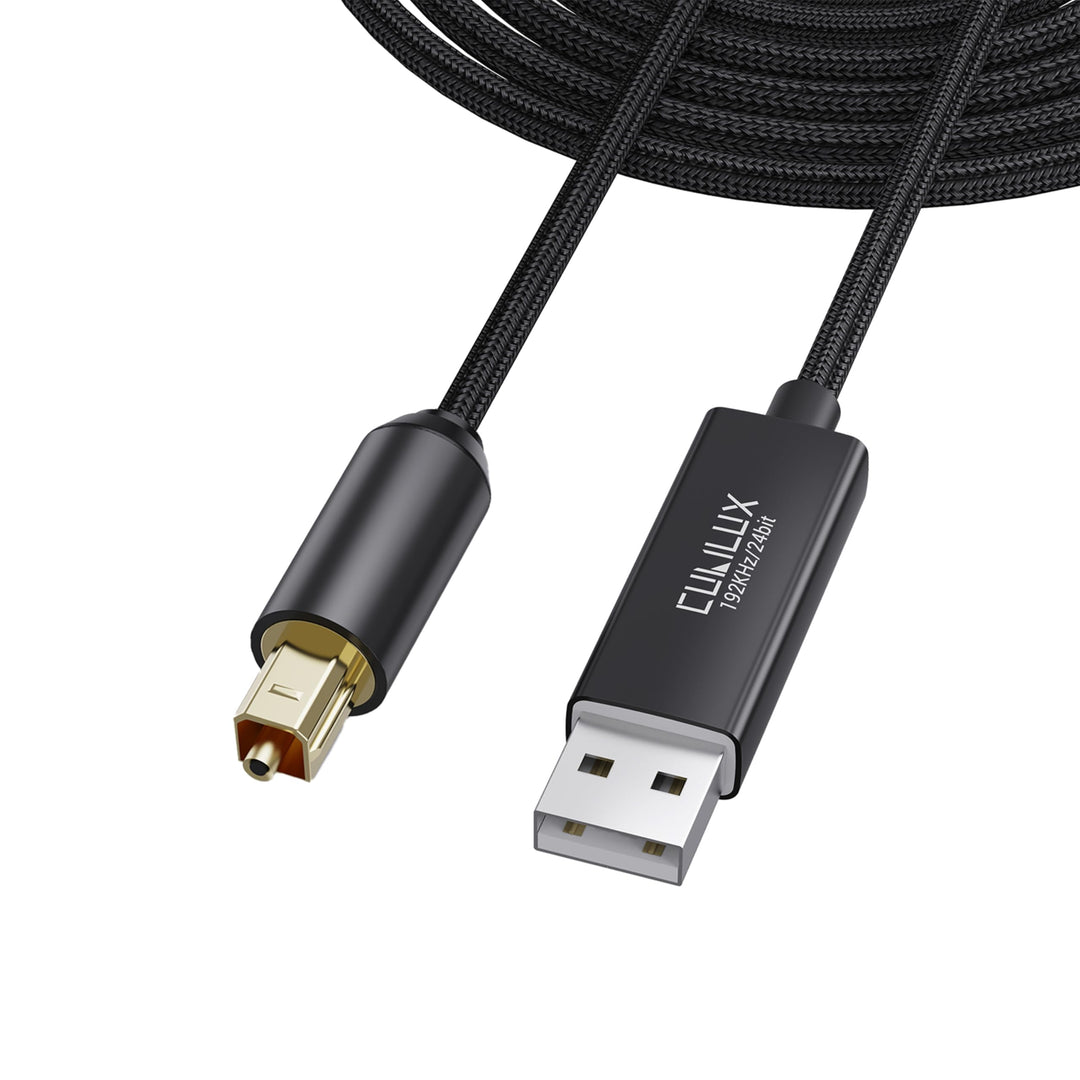 Cubilux USB A auf TOSLINK Optisches Audiokabel, Einseitiger USB zu SPDIF Digital Konverter, Optische