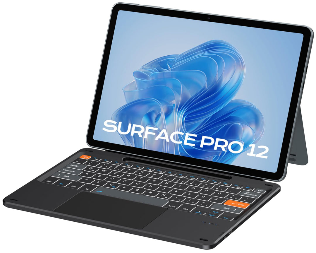 Doohoeek Bluetooth Tastatur für Surface Pro 12 2025, Kabellose Beleuchtete Tastatur, Ultraslim Keybo