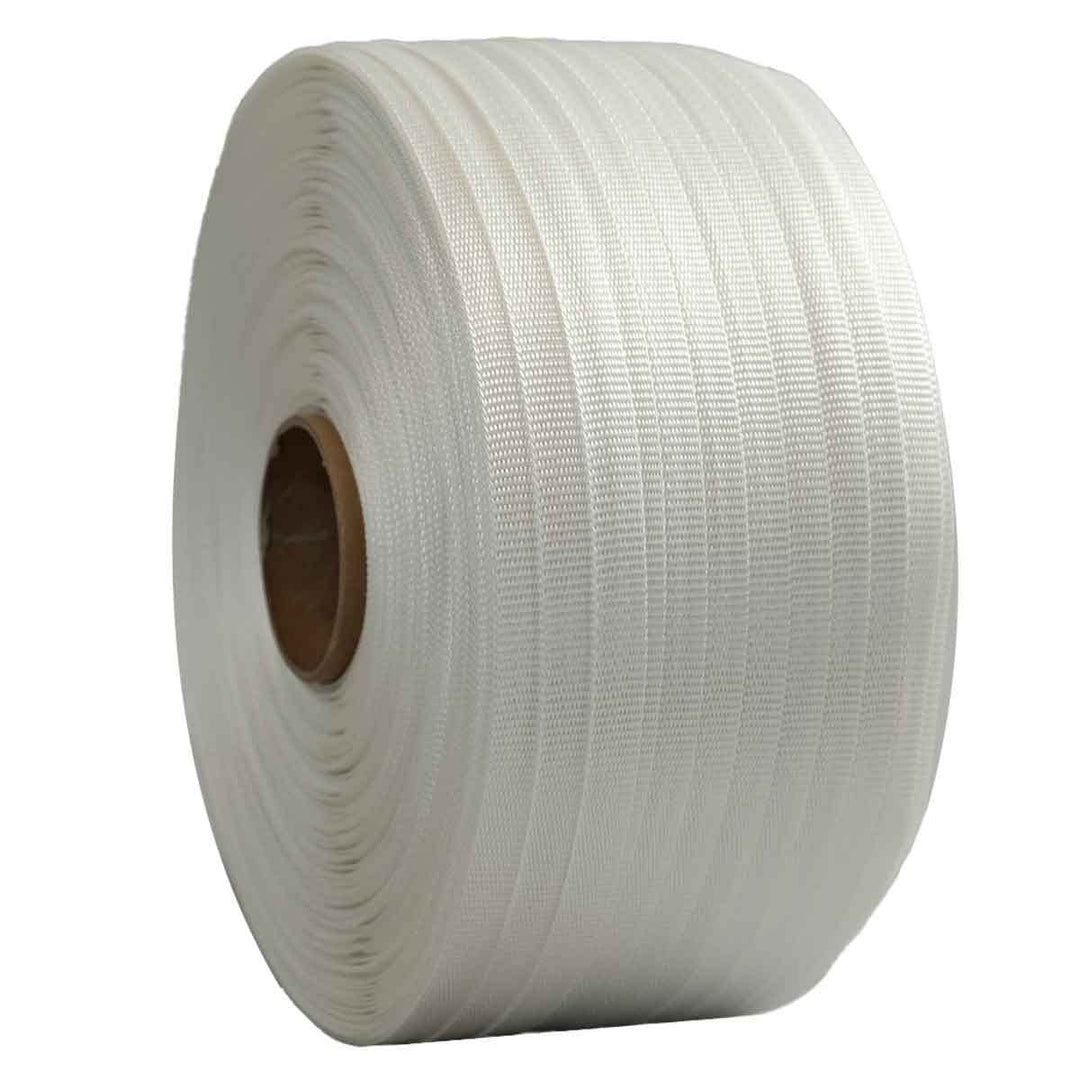 Geflochtenes Polyesterband 19 mm x 500 m - Qualität PRO TECPLAST FT - PET-Textil Umreifungsband für