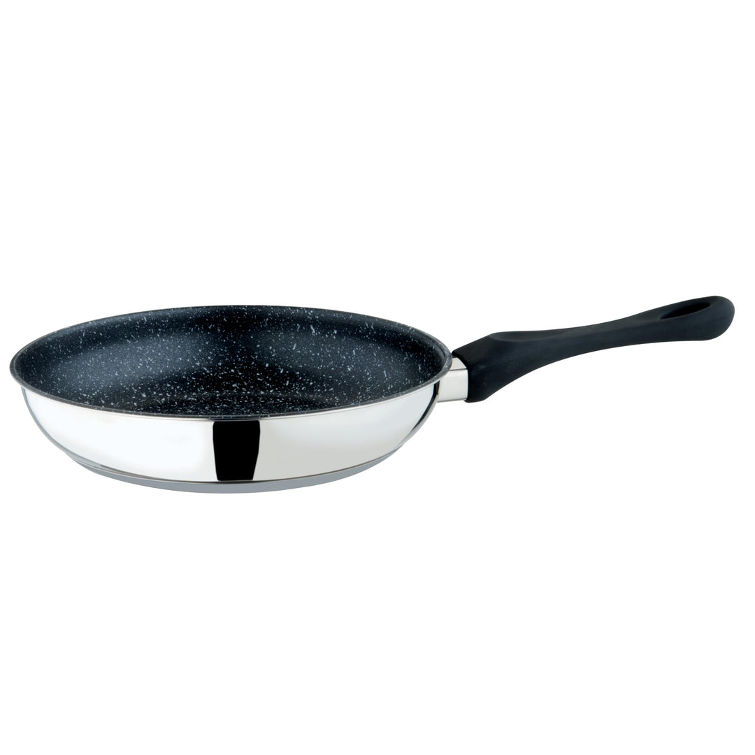 MEPRA, Glamour Stone Antihaft-Bratpfanne, 24 cm, Edelstahl-Finish 24 CM Skillet Schwarz, 24 CM Skill