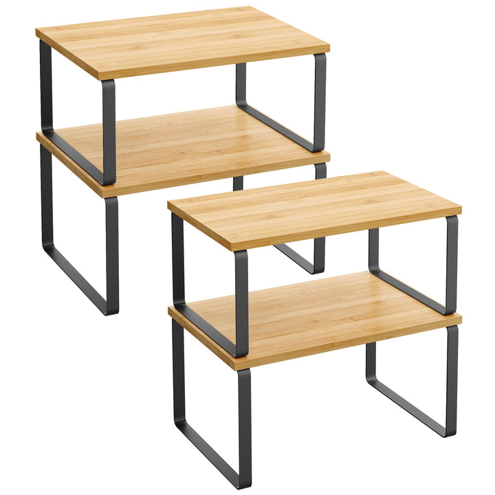SONGMICS Gewürzregal, 4er Set, Küchenregal, Küchen-Organizer, erweiterbar, Gewürzhalter, stapelbar,
