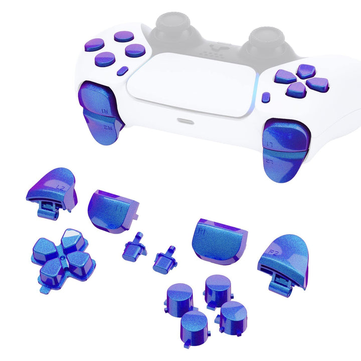 eXtremeRate Ersatz Tasten Knöpfe für ps5 Controller BDM-010&BDM-020 Premium Button Kit Kompatibel mi