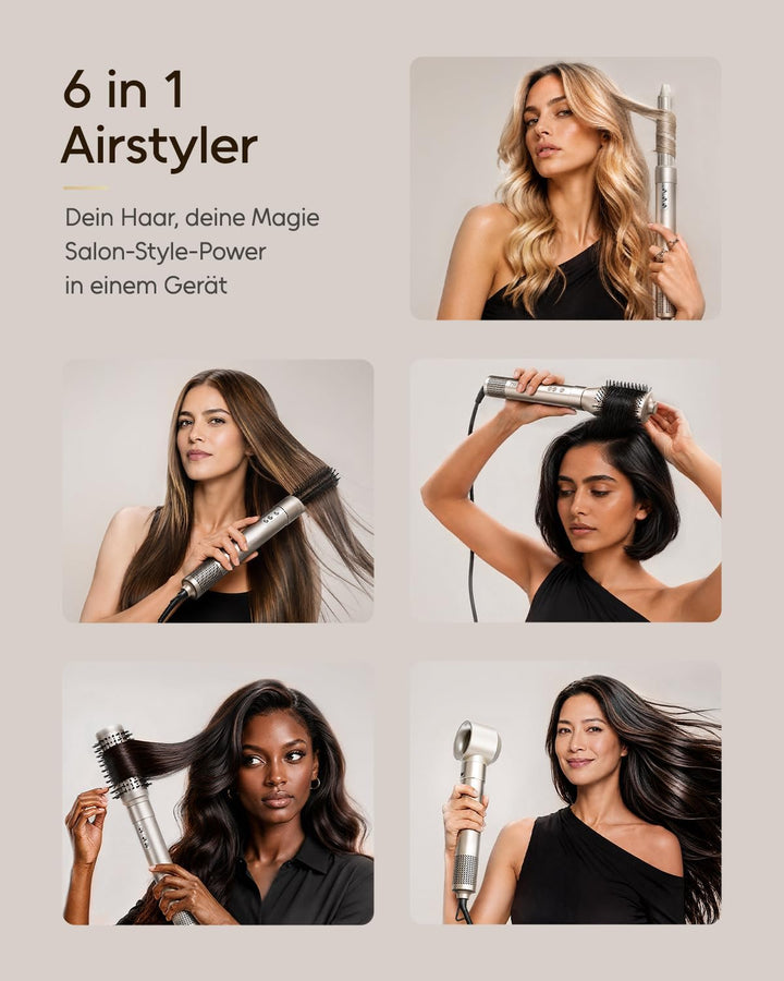7MAGIC 6 in 1 Airstyler, Hairstyler, Lockenstab Auto-Wrap, Stylen Sie Beach Wave, Ionen Föhn, Profes
