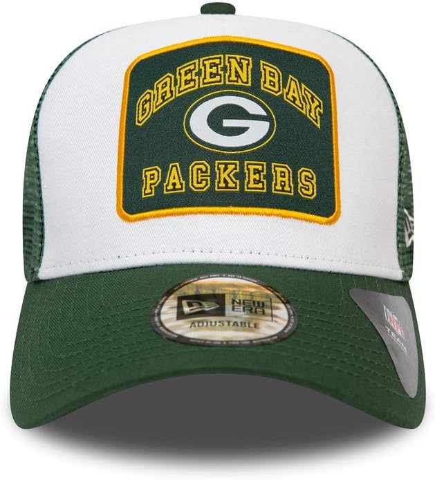 New Era Green Bay Packers A Frame Adjustable Trucker Cap Graphic Patch Einheitsgrösse White/Green, E