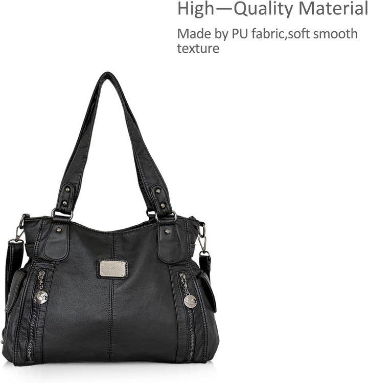 NICOLE & DORIS Women Hobo bags shoulder bags Washed Leather Totes Crossbody with Multiple Compartmen