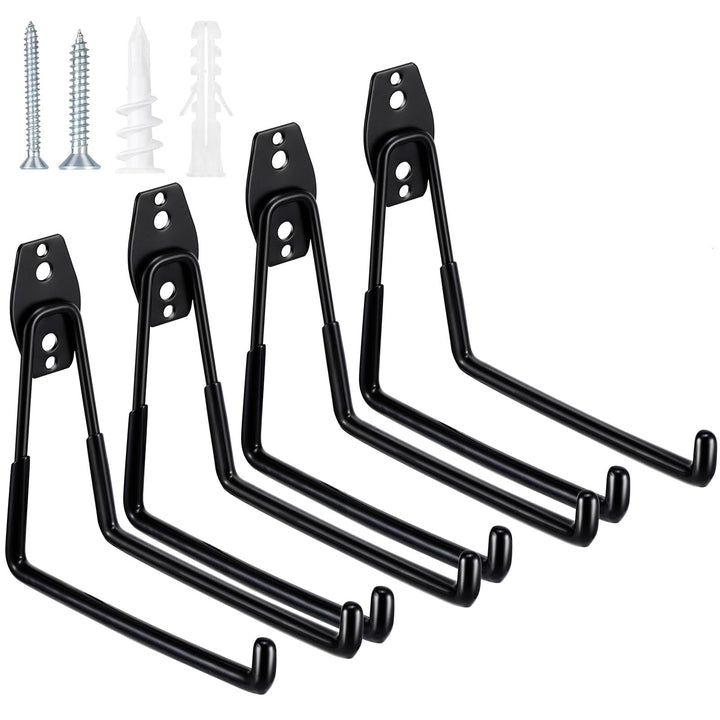 Fippy 4 Stück Wandhaken Garage Schwerlast Garagenhaken Wandhaken Gummiert Garagenhaken Garage Wand H