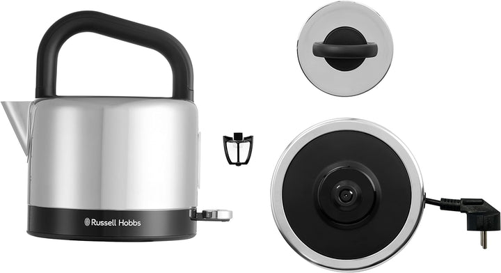 Russell Hobbs Wasserkocher [1,5l] Distinctions Edelstahl Schwarz (Schnellkochfunktion, herausnehmbar