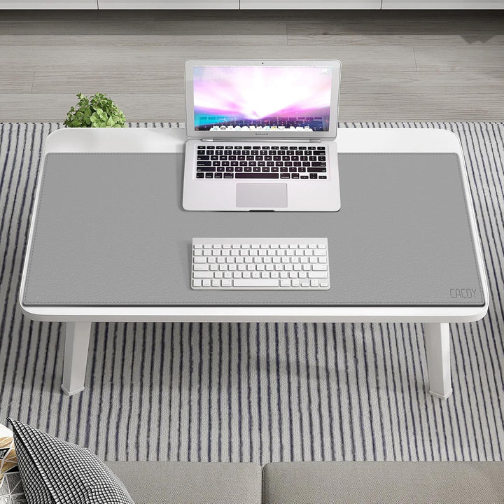 Cacoy Verlängerter PU Leder Mauspad, 100x40cm Grosse Büro Schreibtischunterlage aus Leder, Gaming Sc