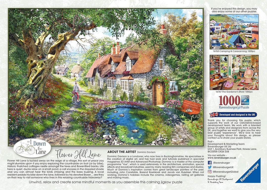 Ravensburger 10216777 Down The No.1 Flower Hill Lane 1000 Teile Puzzle für Erwachsene & Kinder ab 12