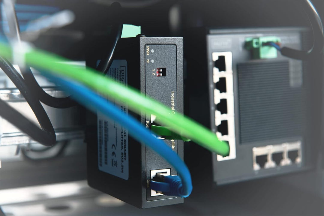 DIGITUS Industrieller Gigabit PoE++ Splitter 802.3bt PoE-Splitter Power over Ethernet