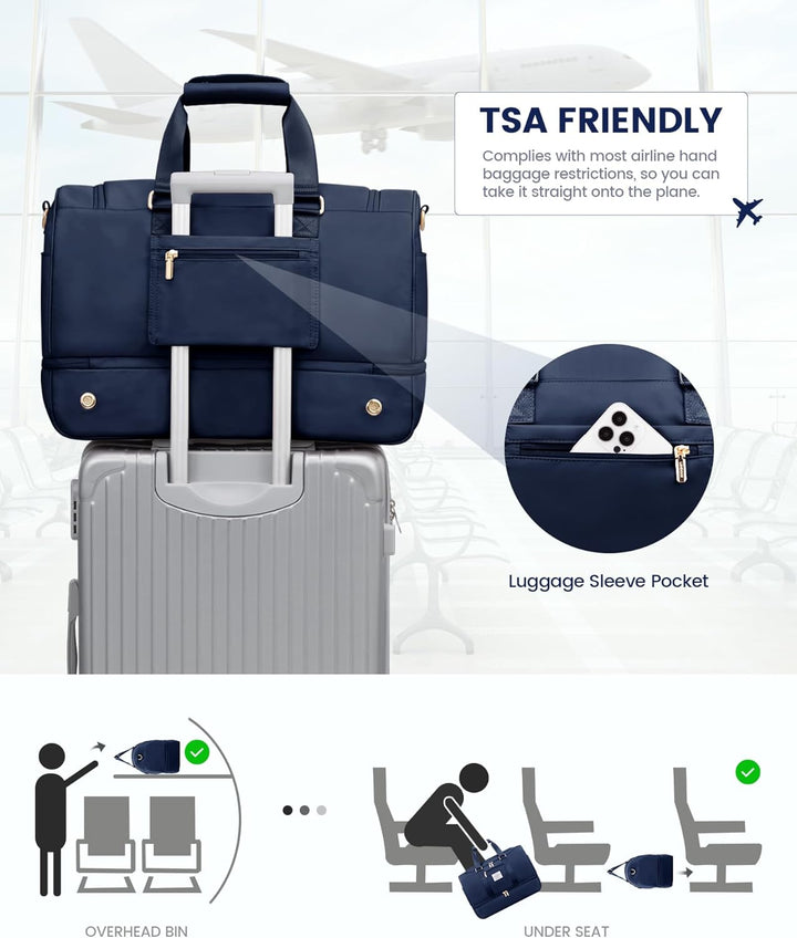 LOVEVOOK Sporttasche Reisetasche Gross, 50L Weekender Travel Duffel Bags mit Kulturtasche, Schuhfach