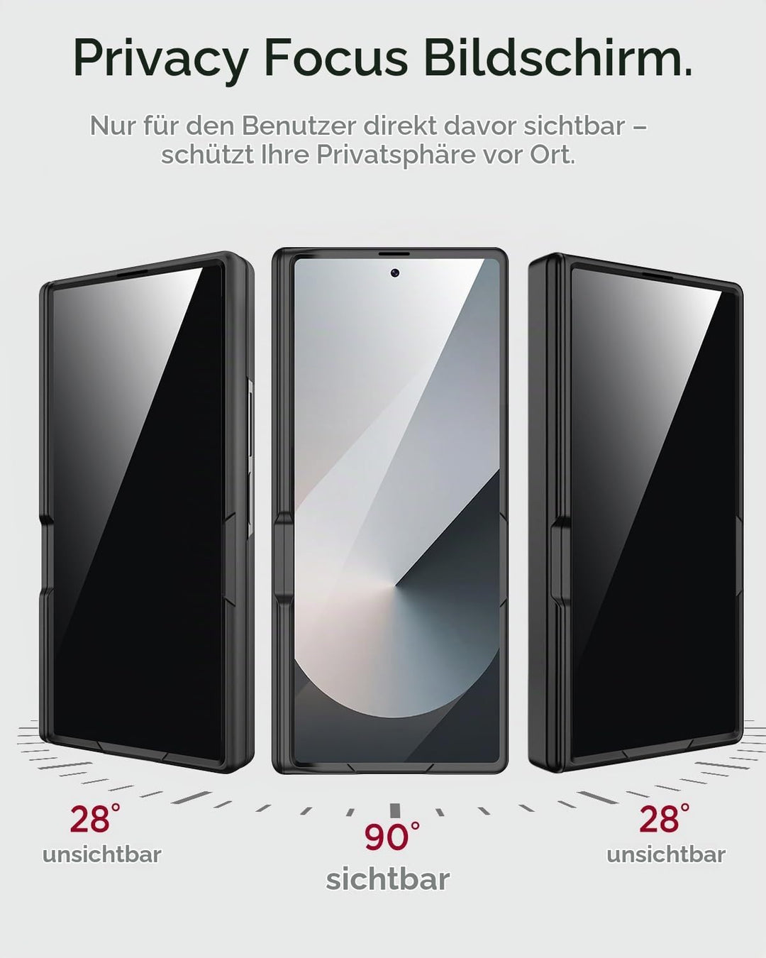 Miimall Kompatibel mit Samsung Galaxy Z Fold 7 Hülle mit Displayschutz Anti-SPY, [Magnetischer Schar