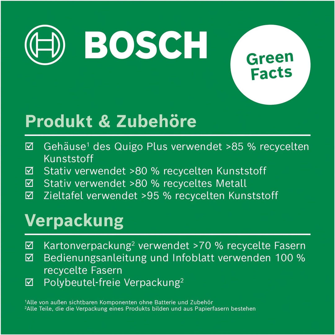 Bosch Kreuzlinienlaser Quigo Plus mit Stativ (einfaches Ausrichten in gleichen und variablen Abständ