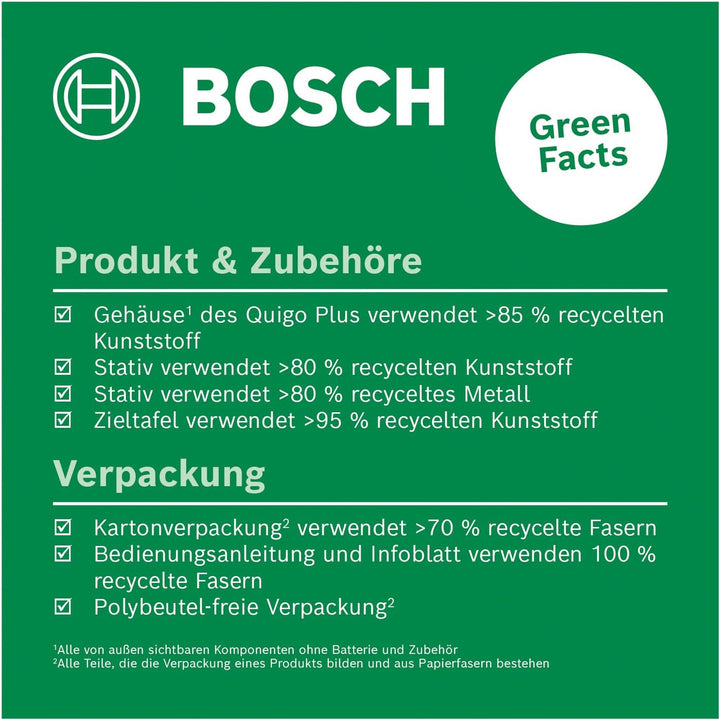 Bosch Kreuzlinienlaser Quigo Plus mit Stativ (einfaches Ausrichten in gleichen und variablen Abständ